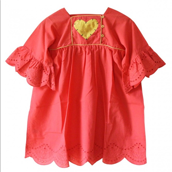 Chandamama Kids Bohemian Coral Red Dress - Picture 7 of 7